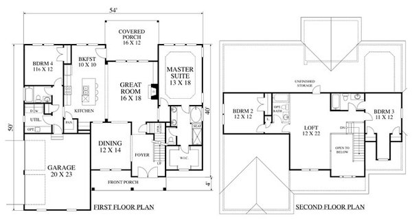 House Blueprint - Craftsman Floor Plan - Main Floor Plan #1053-94