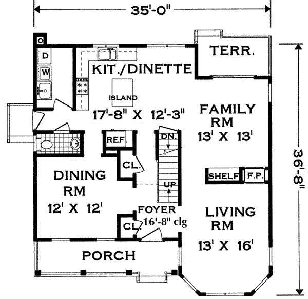 House Blueprint - Farmhouse Floor Plan - Main Floor Plan #3-197