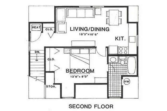 Floor Plan - Upper Floor for Country House Plan #116-229 - 1 bed, 1 bath