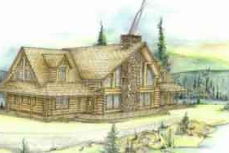 Architectural House Design - Log Exterior - Front Elevation Plan #117-101