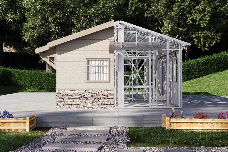 House Blueprint - Exterior - Front Elevation 5 for Ranch House Plan #1106-90 - 1 bed, 1 bath