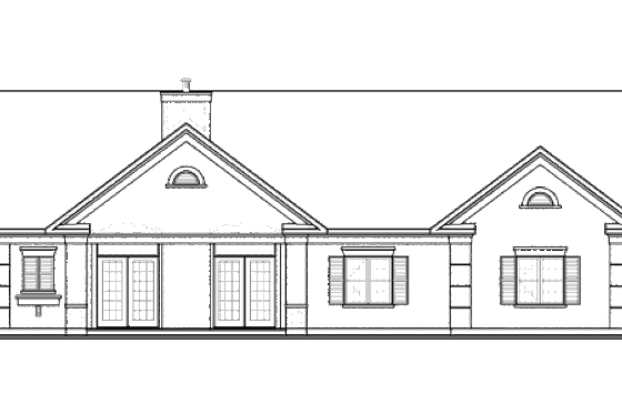 Exterior - Rear Elevation for Mediterranean House Plan #23-2205 - 3 bed, 2.5 bath