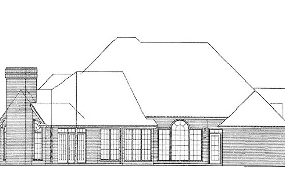 Exterior - Rear Elevation for European House Plan #310-728 - 4 bed, 3 bath