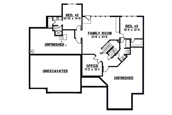 Floor Plan - Lower Floor for Traditional House Plan #67-838 - 3 bed, 3 bath