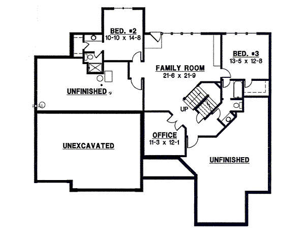Traditional Floor Plan - Lower Floor Plan #67-838
