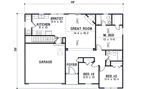 Traditional Floor Plan - Main Floor Plan #67-666