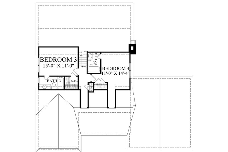 House Design - Floor Plan - Upper Floor for Cottage House Plan #137-396 - 4 bed, 4 bath