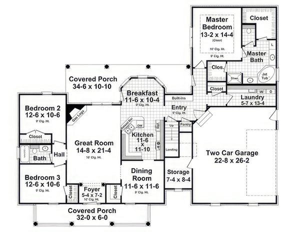 House Blueprint - Traditional Floor Plan - Main Floor Plan #21-582