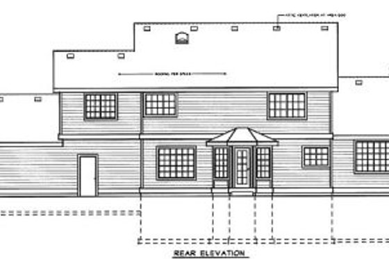 Exterior - Rear Elevation for Country House Plan #100-219 - 3 bed, 2.5 bath