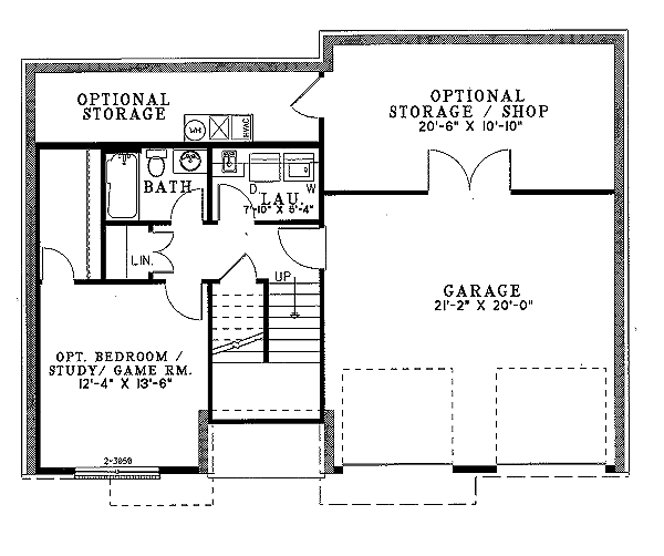 House Design - European Floor Plan - Lower Floor Plan #17-301