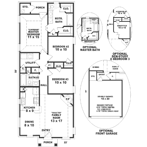 Southern Floor Plan - Main Floor Plan #81-126