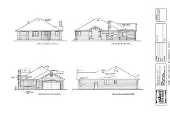 Exterior - Rear Elevation for Traditional House Plan #47-241 - 2 bed, 2 bath
