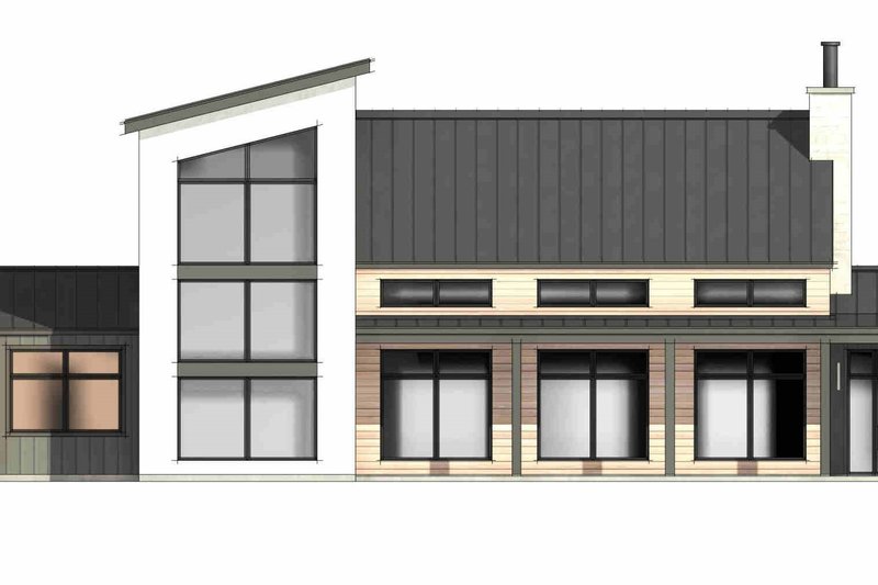 House Blueprint - Exterior - Front Elevation 5 for Modern House Plan #1096-122 - 4 bed, 4.5 bath