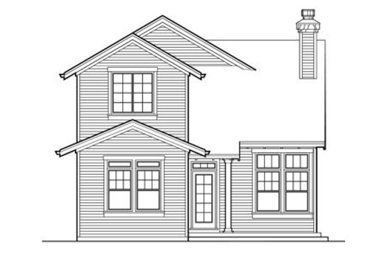 Exterior - Rear Elevation for Traditional House Plan #48-317 - 2 bed, 2.5 bath
