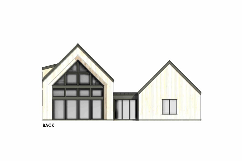 Architectural House Design - Exterior - Rear Elevation 1 for Modern House Plan #1096-197 - 3 bed, 2 bath