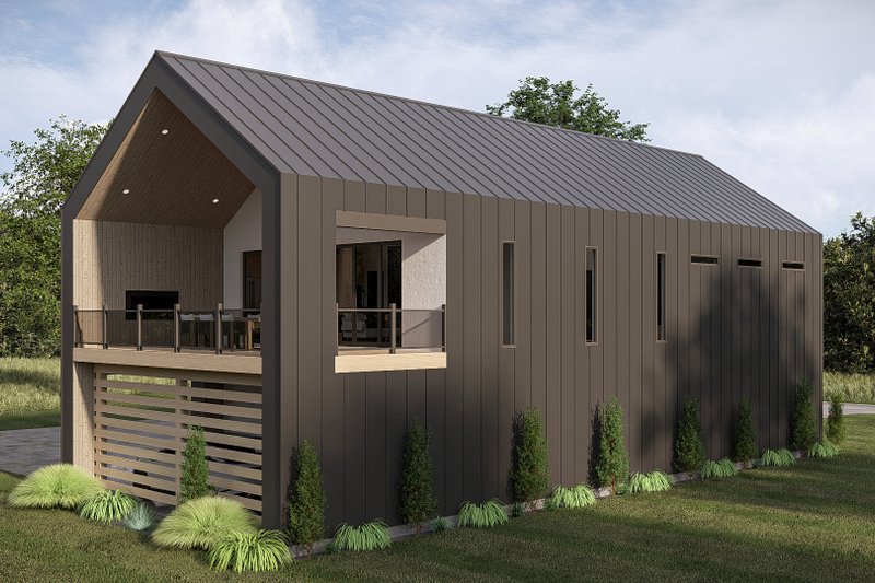 House Blueprint - Exterior - Other Elevation 2 for Modern House Plan #455-809 - 2 bed, 2.5 bath