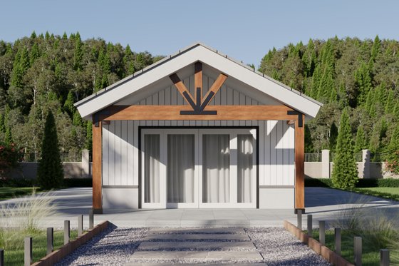 Exterior - Front Elevation 4 for Ranch House Plan #1106-122 - 2 bed, 1 bath