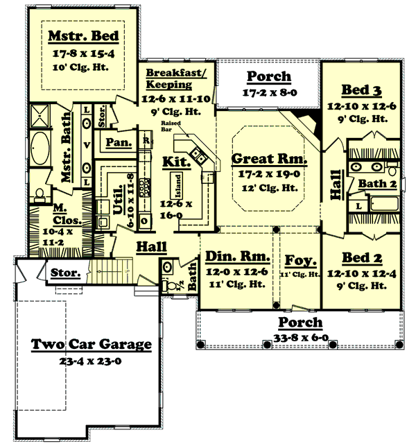 Colonial Floor Plan - Main Floor Plan #430-32
