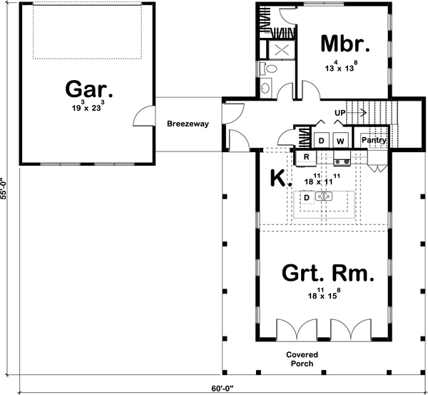 Architectural House Design - Farmhouse Floor Plan - Main Floor Plan #455-208