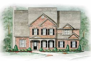Southern Exterior - Front Elevation Plan #54-158