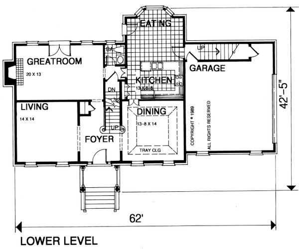 Home Plan - Floor Plan - Main Floor for Colonial House Plan #30-337 - 3 bed, 2.5 bath