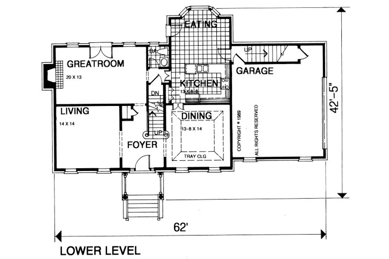 Home Plan - Floor Plan - Main Floor for Colonial House Plan #30-337 - 3 bed, 2.5 bath