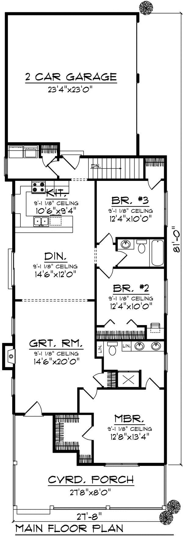 House Plan Design - Ranch Floor Plan - Main Floor Plan #70-1023