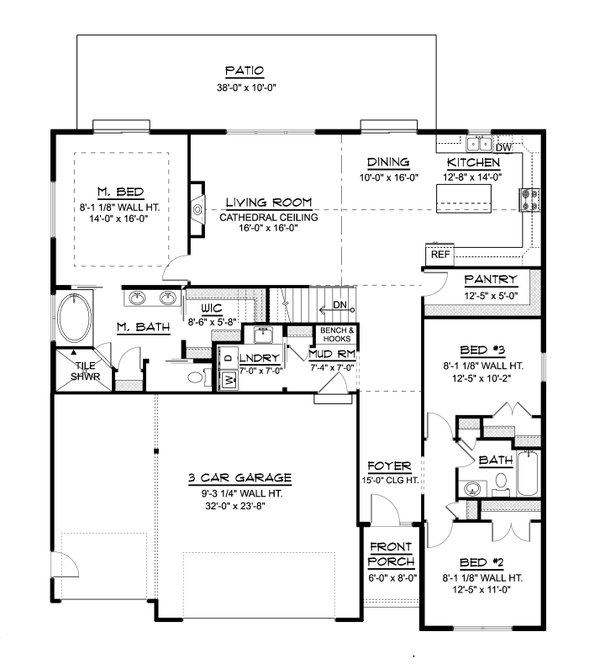 Dream House Plan - Ranch Floor Plan - Main Floor Plan #1064-177