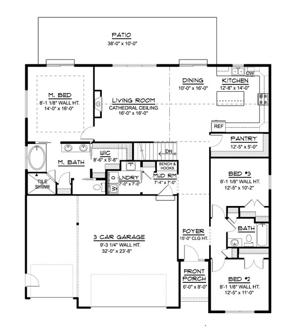 Ranch Floor Plan - Main Floor Plan #1064-177