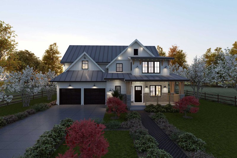 House Design - Exterior - Front Elevation 3 for Farmhouse House Plan #1101-11 - 3 bed, 2.5 bath