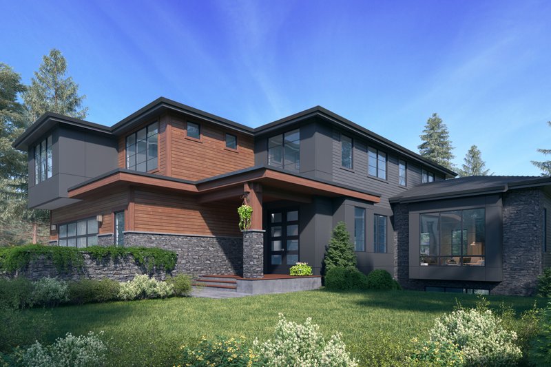 Contemporary Style House Plan - 6 Beds 4.5 Baths 5200 Sq/Ft Plan #1066 ...