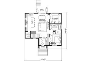 Floor Plan - Main Floor for Contemporary House Plan #23-2808 - 3 bed, 2 bath