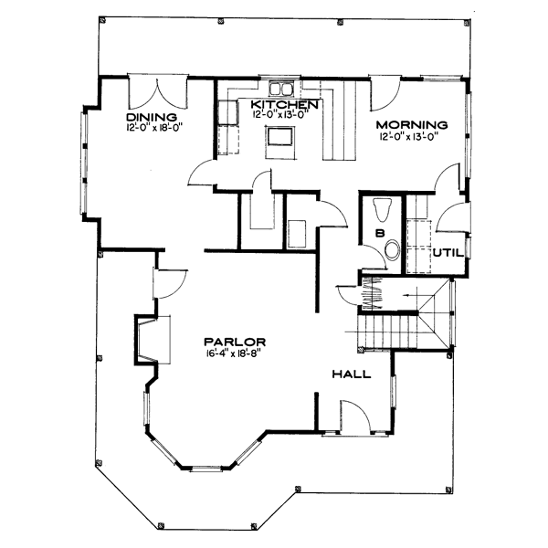 Victorian Floor Plan - Main Floor Plan #43-106