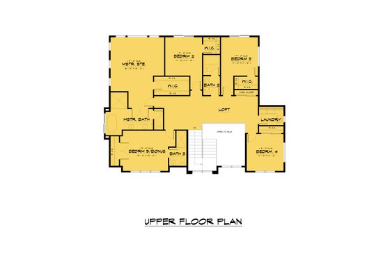Floor Plan - Upper Floor for Farmhouse House Plan #1066-248 - 6 bed, 4 bath