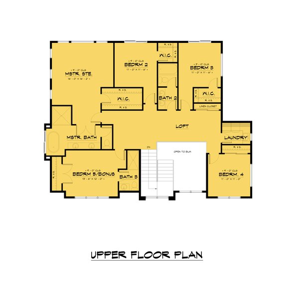 Farmhouse Floor Plan - Upper Floor Plan #1066-248
