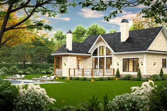 Exterior - Rear Elevation for Traditional House Plan #54-717 - 3 bed, 2 bath