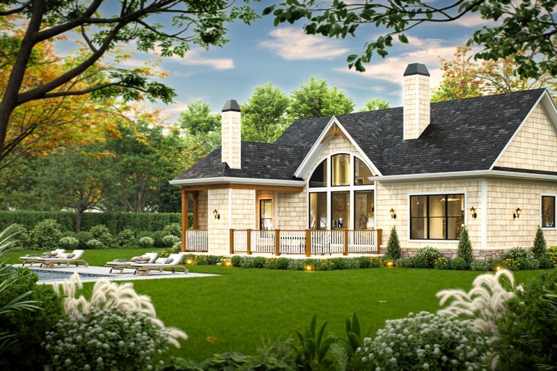 Dream House Plan - Exterior - Rear Elevation for Traditional House Plan #54-717 - 3 bed, 2 bath