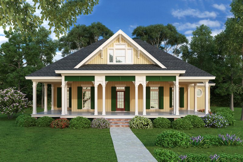 House Plan Design - Cottage Exterior - Front Elevation Plan #45-378