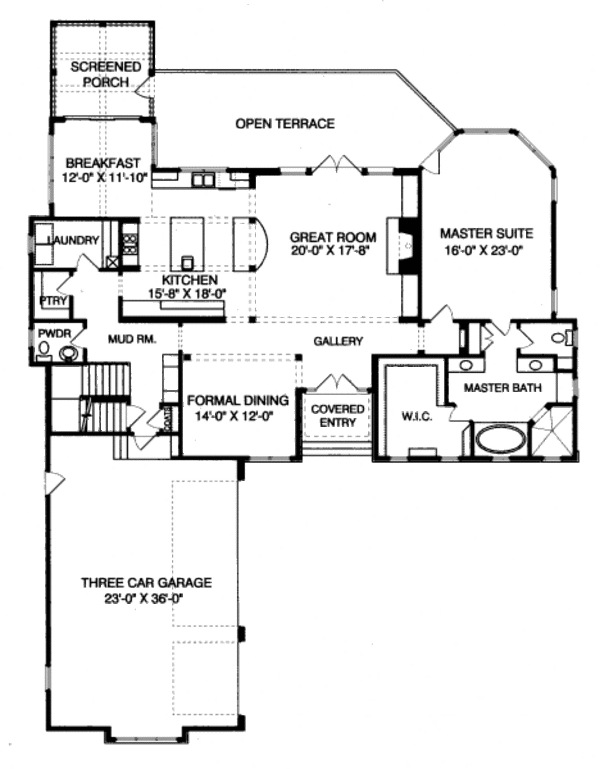 Architectural House Design - European Floor Plan - Main Floor Plan #413-812