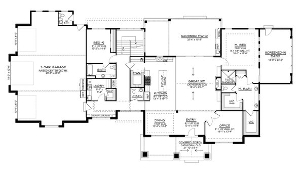 Dream House Plan - Floor Plan - Main Floor for Contemporary House Plan #1064-477 - 2 bed, 2.5 bath