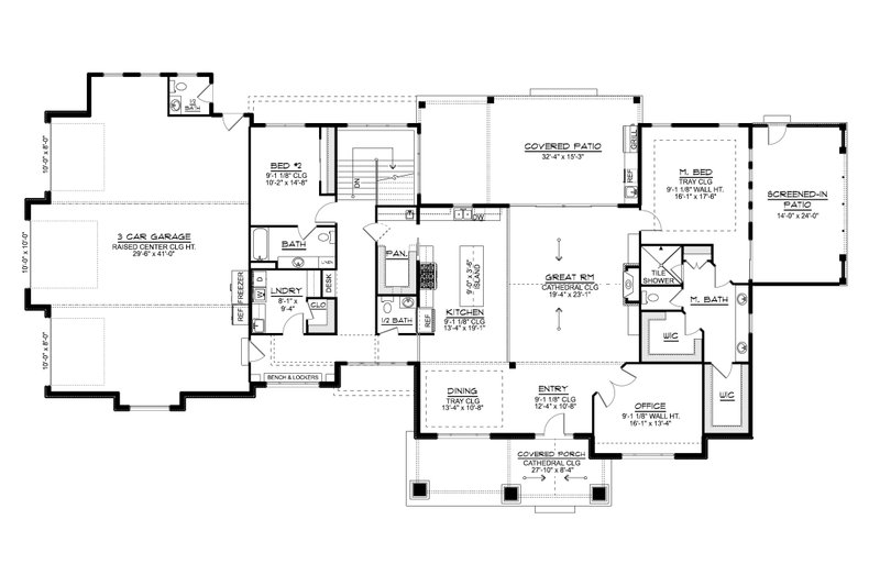 Dream House Plan - Floor Plan - Main Floor for Contemporary House Plan #1064-477 - 2 bed, 2.5 bath