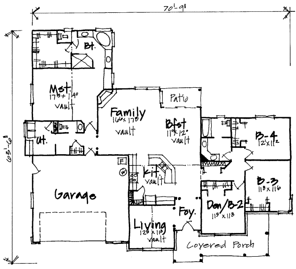 Traditional Floor Plan - Main Floor Plan #308-219