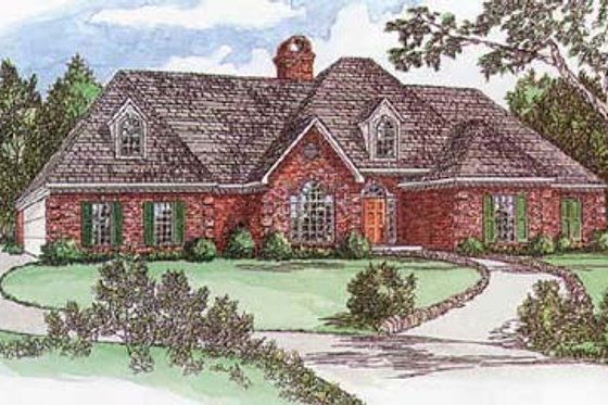 Exterior - Front Elevation for European House Plan #16-120 - 3 bed, 2 bath