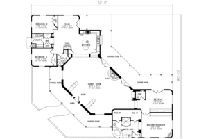 Floor Plan - Main Floor for Adobe / Southwestern House Plan #1-872 - 3 bed, 2.5 bath