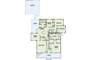 Floor Plan - Main Floor for Southern House Plan #17-1026 - 4 bed, 3 bath