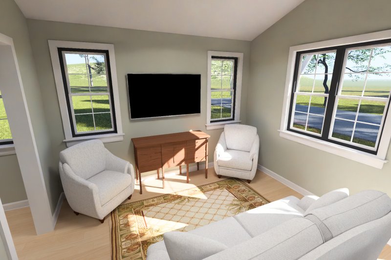 Home Plan - Interior - Family Room for Cottage House Plan #513-2493 - 1 bed, 1 bath