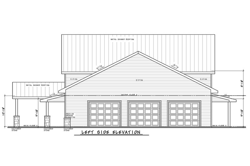 Architectural House Design - Exterior - Other Elevation 1 for Barndominium House Plan #20-2624 - 3 bed, 2.5 bath