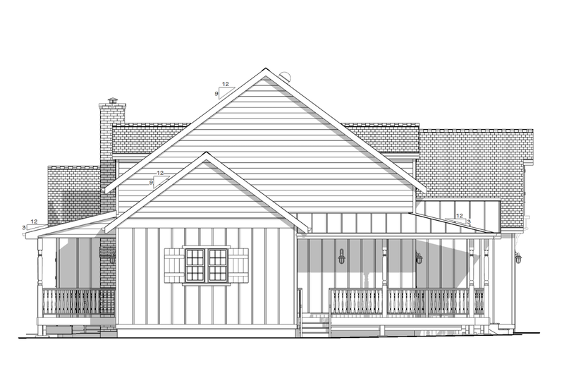 House Design - Exterior - Other Elevation for Farmhouse House Plan #1099-13 - 4 bed, 2.5 bath