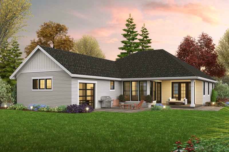 Home Plan - Exterior - Rear Elevation for Farmhouse House Plan #48-1042 - 3 bed, 2 bath
