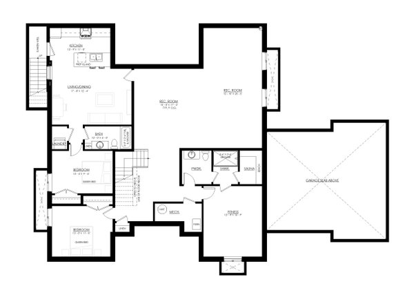 Home Plan - European Floor Plan - Lower Floor Plan #1114-114